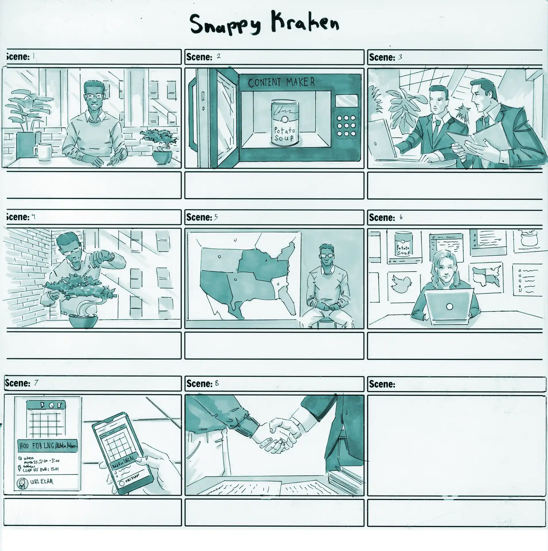 Snappy Kraken — Storyboards 8